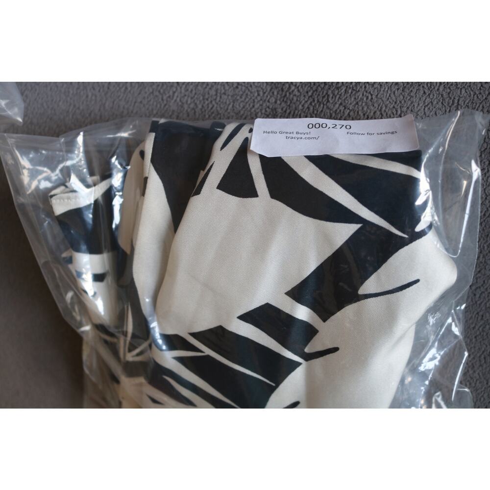 ANN TAYLOR ALine Midi Skirt Womens Size 14 Black White Tropical Palm Trees Silk - Picture 13 of 13